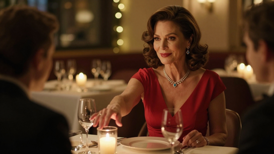 Attraktive reife Frau in eleganter Umgebung – bereit für ein romantisches Date