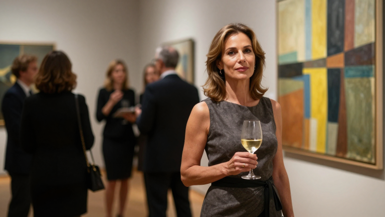 Reife Frauen bei Kulturveranstaltung - Kunstausstellung
